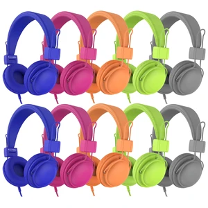 Kids Headphones Bulk 10-Pack for K-5 Class Library Online Learning School Headphones with Mic HD, 85dB Volume Limit, SharePort, Stickers, 3.5mm Jack for Library/Computer/Chromebook-Multicolor Kids Headphones Bulk 10-Pack for K-5 Class Library Online Learning School Headphones with Mic HD, 85dB Volume Limit, SharePort, Stickers, 3.5mm Jack for Library/Computer/Chromebook-Multicolor