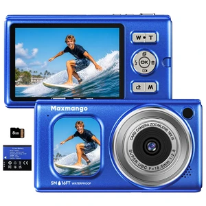 16FT Underwater Digital Camera, 4K 48MP 1500mAh Removable Battery 18X Zoom D71 Waterproof Compact Floatable Camera for Snorkeling Diving Swimming Surfing, Dual Screens - Blue(8GB) 16FT Underwater Digital Camera, 4K 48MP 1500mAh Removable Battery 18X Zoom D71 Waterproof Compact Floatable Camera for Snorkeling Diving Swimming Surfing, Dual Screens - Blue(8GB)