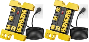 8-Outlet Metal Heavy Duty Power Strip with USB-C, Wide-Spaced, Black, 10ft (Pack of 2) 8-Outlet Metal Heavy Duty Power Strip with USB-C, Wide-Spaced, Black, 10ft (Pack of 2)