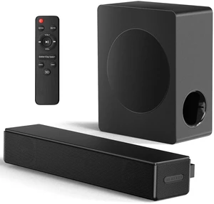 2.1 CH Soundbar w/Subwoofer,100W Dolby Atmos Sound Bar for Smart TV 2.1 CH 3D Surround Sound System Adjustable Deep Bass Control & Bluetooth Home Theater Audio for TV/Projector/PC 2.1 CH Soundbar w/Subwoofer,100W Dolby Atmos Sound Bar for Smart TV 2.1 CH 3D Surround Sound System Adjustable Deep Bass Control & Bluetooth Home Theater Audio for TV/Projector/PC