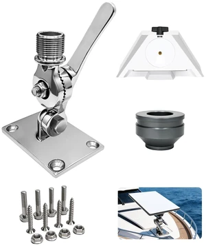 Starlink Mini Adjustable Fixed Mount, Marine-Grade 316 Stainless Steel Ratchet Base, Heavy-Duty Antenna Mount with Pipe Adapter, Dual Swivel Ideal for Boats, Yachts, Sailboats & RVs Starlink Mini Adjustable Fixed Mount, Marine-Grade 316 Stainless Steel Ratchet Base, Heavy-Duty Antenna Mount with Pipe Adapter, Dual Swivel Ideal for Boats, Yachts, Sailboats & RVs
