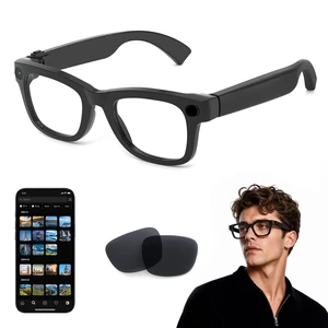 AI Smart Glasses with Camera, 8MP HD Capture 1080P EIS Video & ChatGPT AI Sunglasses, Hands-Free Video & Photo, 165-Language Real-Time Translate, Dual Open-Ear Speakers, for Travel/Work/Daily AI Smart Glasses with Camera, 8MP HD Capture 1080P EIS Video & ChatGPT AI Sunglasses, Hands-Free Video & Photo, 165-Language Real-Time Translate, Dual Open-Ear Speakers, for Travel/Work/Daily