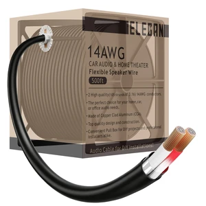 14 Gauge 2 Conductor Speaker Wire 500 Ft Easy-Pull Box, 14 AWG CCA CL2 Low Voltage Parallel DC Hookup Alarm Cable, Outdoor UV Resistant in-Wall for LED Security Systems Home Theater Car Audio-Black 14 Gauge 2 Conductor Speaker Wire 500 Ft Easy-Pull Box, 14 AWG CCA CL2 Low Voltage Parallel DC Hookup Alarm Cable, Outdoor UV Resistant in-Wall for LED Security Systems Home Theater Car Audio-Black