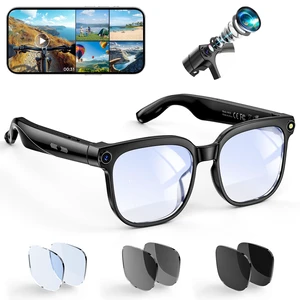 Smart Glasses with Camera, 8MP HD Photo and Video Recording,AI Glasses with Real-Time Translation/Object Recognition/AI Voice Q&A/Recording, Calls and Music Smart Glasses with Camera, 8MP HD Photo and Video Recording,AI Glasses with Real-Time Translation/Object Recognition/AI Voice Q&A/Recording, Calls and Music
