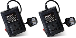 300 Watt Step Up/Step Down Travel Voltage Converter, 220/110v to 110/220v Converter with Type G Plug - Compatible with Hair Straightener, Camera, Laptop & More (Pack of 2) 300 Watt Step Up/Step Down Travel Voltage Converter, 220/110v to 110/220v Converter with Type G Plug - Compatible with Hair Straightener, Camera, Laptop & More (Pack of 2)
