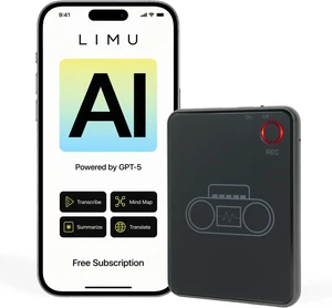 AI Voice Recorder 64GB Metal, Note Taking Device, Transcribes, 18h Battery GPT-5 transcription for meetings, lectures & calls, mind maps, summaries, translates 125 languages, app-controlled AI Voice Recorder 64GB Metal, Note Taking Device, Transcribes, 18h Battery GPT-5 transcription for meetings, lectures & calls, mind maps, summaries, translates 125 languages, app-controlled