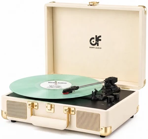 Tunes Vinyl Record Player Vintage Suitcase Turntable with Built-in Stereo Speakers, Bluetooth Input, Bass & Treble Control, 3 Speeds, Auto Stop, RCA Output, AUX Input, Headphone Jack, White Tunes Vinyl Record Player Vintage Suitcase Turntable with Built-in Stereo Speakers, Bluetooth Input, Bass & Treble Control, 3 Speeds, Auto Stop, RCA Output, AUX Input, Headphone Jack, White