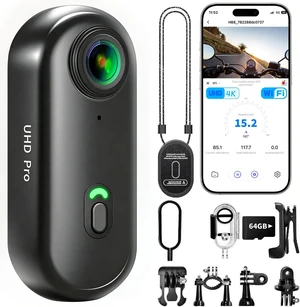 Body Camera 4K, Vlogging POV Cameras Stabilization with 64GB card, Small Video Cam WiFi for Photography, Mini Bodycam, Pocket Camera, Sports Action Cam, Portable Wireless Action Camera (Dark Black) Body Camera 4K, Vlogging POV Cameras Stabilization with 64GB card, Small Video Cam WiFi for Photography, Mini Bodycam, Pocket Camera, Sports Action Cam, Portable Wireless Action Camera (Dark Black)