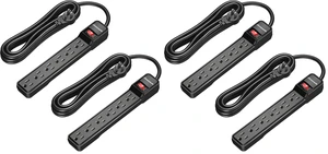 4-Pack Power Strip Surge Protector,15 Ft Extra Long Extension Cord, Low Profile Flat Plug,15 Amp Circuit Breaker, 500 Joules, Wall Mount, Black, UL Listed 4-Pack Power Strip Surge Protector,15 Ft Extra Long Extension Cord, Low Profile Flat Plug,15 Amp Circuit Breaker, 500 Joules, Wall Mount, Black, UL Listed