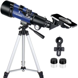 Telescope 70mm Aperture 400mm Astronomical Refracting Telescopes - Travel Telescope with Tripod, Phone Adapter(Ocean Blue) Telescope 70mm Aperture 400mm Astronomical Refracting Telescopes - Travel Telescope with Tripod, Phone Adapter(Ocean Blue)
