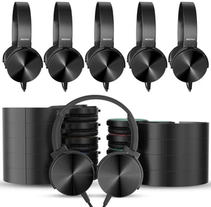 24 Pack Bulk Kids Headphones for Classroom Adjustable Wired Over-Ear Headsets with 3.5 mm Plug for Kids Students School Library Museums Charity Donate(HTC004) 24 Pack Bulk Kids Headphones for Classroom Adjustable Wired Over-Ear Headsets with 3.5 mm Plug for Kids Students School Library Museums Charity Donate(HTC004)