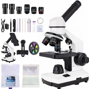 Microscope for Adults,WF10x/25x Eyepieces,40x2000x Magnification,Up/Down LED,Comes with a Free Experiment Kit & Phone Adapter.Suitable for Students Home and School Lab Microscope for Adults,WF10x/25x Eyepieces,40x2000x Magnification,Up/Down LED,Comes with a Free Experiment Kit & Phone Adapter.Suitable for Students Home and School Lab