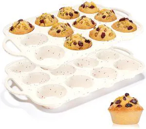 Silicone Muffin Pan with Metal Frame, BPA-Free, Standard Size (2.8-inch), Non-Stick, Oven & Dishwasher Safe; Suitable for Egg Bites, Muffins, Cupcakes, and Mini Quiches Silicone Muffin Pan with Metal Frame, BPA-Free, Standard Size (2.8-inch), Non-Stick, Oven & Dishwasher Safe; Suitable for Egg Bites, Muffins, Cupcakes, and Mini Quiches