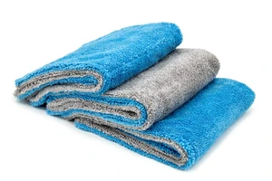 Double-Sided High-Pile Microfiber Beauty Towels 3-Pack (Blue/Gray, 16 x 16 inches, 700 GSM) Double-Sided High-Pile Microfiber Beauty Towels 3-Pack (Blue/Gray, 16 x 16 inches, 700 GSM)