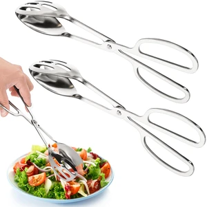 2-Piece Buffet/Salad Tongs 10-Inch Stainless Steel Serving Tongs (Bread Tongs) with Scissor-Style Handles Suitable for Kitchen and Party Use 2-Piece Buffet/Salad Tongs 10-Inch Stainless Steel Serving Tongs (Bread Tongs) with Scissor-Style Handles Suitable for Kitchen and Party Use