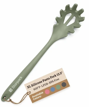 Premium Silicone Pasta Fork (13.5 Inches) Heat-Resistant (up to 600°F) Pasta Spoon/Colander Toothed Pasta Server/Serving Spoon Premium Silicone Pasta Fork (13.5 Inches) Heat-Resistant (up to 600°F) Pasta Spoon/Colander Toothed Pasta Server/Serving Spoon