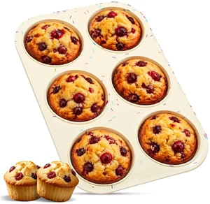 Silicone Muffin Baking Mold, Large 6-Cup Pan | BPA-Free, Non-Stick & Easy-Release, Easy to Clean, Food-Grade Silicone, Dishwasher Safe, Heat Resistant from -104°F to 446°F Silicone Muffin Baking Mold, Large 6-Cup Pan | BPA-Free, Non-Stick & Easy-Release, Easy to Clean, Food-Grade Silicone, Dishwasher Safe, Heat Resistant from -104°F to 446°F