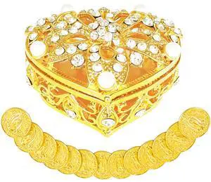 Wedding Arras Coins Set, Arras Para Boda Catolica | Arras for Wedding Ceremony, Gold Rhinestone Heart Box with 13 Virgen of Guadalupe Coins, Wedding Accessories for Ceremony Wedding Arras Coins Set, Arras Para Boda Catolica | Arras for Wedding Ceremony, Gold Rhinestone Heart Box with 13 Virgen of Guadalupe Coins, Wedding Accessories for Ceremony