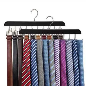 2 Pack Tie Rack and Belt Hanger 40 Hooks 360 Swivel Foldable Wooden Closet Rod Organizer Space Saving for Ties Belts Hats Bras Tank Tops Black 2 Pack Tie Rack and Belt Hanger 40 Hooks 360 Swivel Foldable Wooden Closet Rod Organizer Space Saving for Ties Belts Hats Bras Tank Tops Black