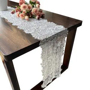 1 Pcs White Lace Table Runner 14 x 120 Inch Vintage Rustic Table Runner for Wedding Bridal Shower Baby Shower Party Decorations Embroidered Boho Lace Table Cloth Runners 1 Pcs White Lace Table Runner 14 x 120 Inch Vintage Rustic Table Runner for Wedding Bridal Shower Baby Shower Party Decorations Embroidered Boho Lace Table Cloth Runners