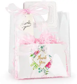 Clear Gift Bags with Handles &Raffia Grass& Ribbon & Thank You Card | 1 Pack Transparent Reusable Bags Party Favor Bags with Thank You Greeting Cards for Birthday Wedding Bridal Baby Shower Party Clear Gift Bags with Handles &Raffia Grass& Ribbon & Thank You Card | 1 Pack Transparent Reusable Bags Party Favor Bags with Thank You Greeting Cards for Birthday Wedding Bridal Baby Shower Party