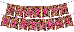 Cheetah Happy Birthday Banner Leopard Print Birthday Supplies Baby Shower Jungle Safari Girls Pink Birthday Party Decorations Cheetah Happy Birthday Banner Leopard Print Birthday Supplies Baby Shower Jungle Safari Girls Pink Birthday Party Decorations