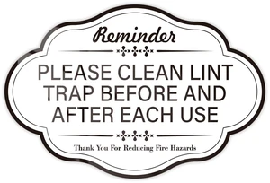 Clean Lint Trap Reminder Sign, Self-adhesive Waterproof and Anti-fading Clean Lint Trap Before and After Each Cycle sticker for Dryer, Essentials for Hosts and Guests Bathroom Sign(White) Clean Lint Trap Reminder Sign, Self-adhesive Waterproof and Anti-fading Clean Lint Trap Before and After Each Cycle sticker for Dryer, Essentials for Hosts and Guests Bathroom Sign(White)