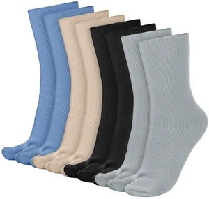 4 Pairs Socks for Flip Flop, black, Gray, Blue, Nude | Split Design for Sandals, Elastic Ribbed Knit, Unisex Crew Length, Breathable Casual Wear, Big Toe Separation 4 Pairs Socks for Flip Flop, black, Gray, Blue, Nude | Split Design for Sandals, Elastic Ribbed Knit, Unisex Crew Length, Breathable Casual Wear, Big Toe Separation