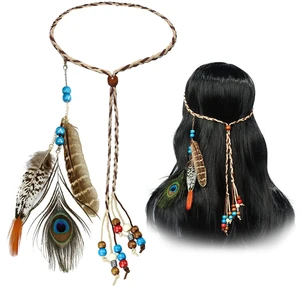 Boho Feather Headbands Indian Feather Headband Peacoak Headpieces Festival Costumes Hair Accessories for Women and Girls Boho Feather Headbands Indian Feather Headband Peacoak Headpieces Festival Costumes Hair Accessories for Women and Girls