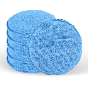 6 Pack Wax Applicator Pads | 5 Inch Microfiber Foam Buffing Pads with Finger Pocket for Car Detailing & Cleaning 6 Pack Wax Applicator Pads | 5 Inch Microfiber Foam Buffing Pads with Finger Pocket for Car Detailing & Cleaning