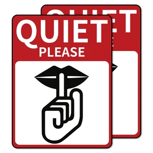 2 PCS Quiet Please Sign Sticker - Self Adhesive Peel and Stick Decal Please Keep Quiet Label for Offices Businesses Home Keep Noise to a Minimum Sign 2 PCS Quiet Please Sign Sticker - Self Adhesive Peel and Stick Decal Please Keep Quiet Label for Offices Businesses Home Keep Noise to a Minimum Sign