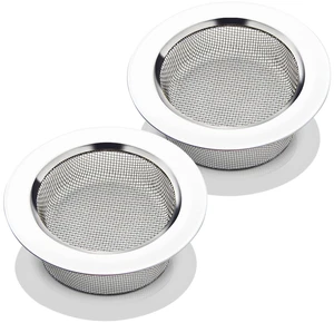 2PCS Kitchen Sink Strainer-Stainless Steel Mesh Drain Strainer,Large Wide Rim 4.5" Diameter 2PCS Kitchen Sink Strainer-Stainless Steel Mesh Drain Strainer,Large Wide Rim 4.5" Diameter