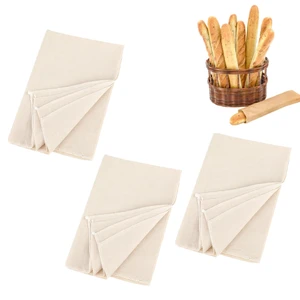 3Pcs Linen Cloth for Bread Baking 14x18 Inches Tea Towels for Baking Sourdough Bread Proofing Towel Pastry Cloth for Dough, Baguettes, Loaves, Pastry, Homemade Bread 3Pcs Linen Cloth for Bread Baking 14x18 Inches Tea Towels for Baking Sourdough Bread Proofing Towel Pastry Cloth for Dough, Baguettes, Loaves, Pastry, Homemade Bread