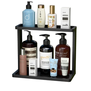 Bamboo Bathroom Organizer Countertop Small Vanity Storage Shelf for Makeup, Perfume, Skincare Natural Cosmetics Display Rack for Dresser, Sink, Kitchen Black Bamboo Bathroom Organizer Countertop Small Vanity Storage Shelf for Makeup, Perfume, Skincare Natural Cosmetics Display Rack for Dresser, Sink, Kitchen Black