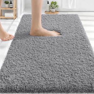 Bathroom Rugs 30x20, Soft Highly Absorbent Bath Mat, Grey | QuickDry & NonSlip Bath Carpet, Machine Washable Plush Floor Mat for Bathroom, Shower, Sink, Home Decor Accessories Bathroom Rugs 30x20, Soft Highly Absorbent Bath Mat, Grey | QuickDry & NonSlip Bath Carpet, Machine Washable Plush Floor Mat for Bathroom, Shower, Sink, Home Decor Accessories