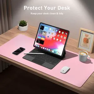 Leather Desk Pad Protector, Mouse Pad, Office Desk Mat, Non-Slip PU Leather Desk Blotter, Laptop Desk Pad, Waterproof Desk Writing Pad for Office and Home (23.6" x 13.7", Fairy Pink) Leather Desk Pad Protector, Mouse Pad, Office Desk Mat, Non-Slip PU Leather Desk Blotter, Laptop Desk Pad, Waterproof Desk Writing Pad for Office and Home (23.6" x 13.7", Fairy Pink)