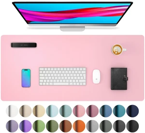 Leather Desk Pad Protector, Mouse Pad, Office Desk Mat, Non-Slip PU Leather Desk Blotter, Laptop Desk Pad, Waterproof Desk Writing Pad for Office and Home (23.6" x 13.7", Fairy Pink) Leather Desk Pad Protector, Mouse Pad, Office Desk Mat, Non-Slip PU Leather Desk Blotter, Laptop Desk Pad, Waterproof Desk Writing Pad for Office and Home (23.6" x 13.7", Fairy Pink)