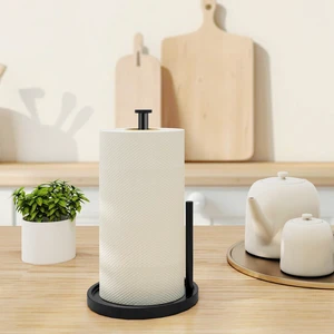 Paper Towel Holder Countertop, Standing Paper Roll Holder with Anti Slip Weighted Base, Stainless Steel Freestanding Paper Towel Holder for Kitchen, Black Paper Towel Holder Countertop, Standing Paper Roll Holder with Anti Slip Weighted Base, Stainless Steel Freestanding Paper Towel Holder for Kitchen, Black