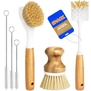 6 Pack Dish Brush with Bottle Brush Scrub Brush Straw,Yellow | Dish Brush, Palm Scrub Brush and Straw Brush, Dish Scrubber Long Handle for Dish Bottle Cup Skillet Wok Pot Pan Cast Iron 6 Pack Dish Brush with Bottle Brush Scrub Brush Straw,Yellow | Dish Brush, Palm Scrub Brush and Straw Brush, Dish Scrubber Long Handle for Dish Bottle Cup Skillet Wok Pot Pan Cast Iron