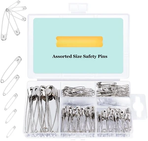 160Pcs Safety Pins, Large & Small Safety Pins for Clothes Sewing | 5 Assorted Sizes, Rust-Resistant Nickel Plated Steel, Sharp Edge Pin Bulk, Art and Craft Supplies (Silver) 160Pcs Safety Pins, Large & Small Safety Pins for Clothes Sewing | 5 Assorted Sizes, Rust-Resistant Nickel Plated Steel, Sharp Edge Pin Bulk, Art and Craft Supplies (Silver)
