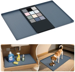 Waterproof Silicone Under Sink Mat 31'' x 22'' Shelf Liner for Kitchen and Bathroom, Cabinet and Counter Protector, Storage and Organizers, Litter Mat, Pet Cat Puppy Essentials(Dark Grey) Waterproof Silicone Under Sink Mat 31'' x 22'' Shelf Liner for Kitchen and Bathroom, Cabinet and Counter Protector, Storage and Organizers, Litter Mat, Pet Cat Puppy Essentials(Dark Grey)
