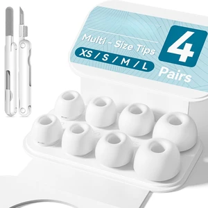 4 Pairs Replacement Ear Tips for AirPods Pro 1st /2ndWhite | with Noise Reduction Hole,Built-in dust Guard Screen Silicone Ear Tips with Cleaning Pen 4 Pairs Replacement Ear Tips for AirPods Pro 1st /2ndWhite | with Noise Reduction Hole,Built-in dust Guard Screen Silicone Ear Tips with Cleaning Pen