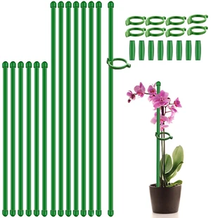 Plant Stakes 17inch &11inch Adjustable Length Plant Support Stake 16Pcs Orchid Stick with Clips for Indoor Outdoor,Garden Pole for Potted Tomato Amaryllis Vegetables Comes with 20 Ties (Green) Plant Stakes 17inch &11inch Adjustable Length Plant Support Stake 16Pcs Orchid Stick with Clips for Indoor Outdoor,Garden Pole for Potted Tomato Amaryllis Vegetables Comes with 20 Ties (Green)