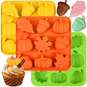 Fall Silicone Molds, Autumn Molds 3 Pack Silicone Pumpkin Thanksgiving Mold Fall Theme Molds Pumpkin Maple Leaf Acorn Moulds for Chocolate Candy Ice Cube Soap Candle for Harvest Thanksgiving Halloween Fall Silicone Molds, Autumn Molds 3 Pack Silicone Pumpkin Thanksgiving Mold Fall Theme Molds Pumpkin Maple Leaf Acorn Moulds for Chocolate Candy Ice Cube Soap Candle for Harvest Thanksgiving Halloween