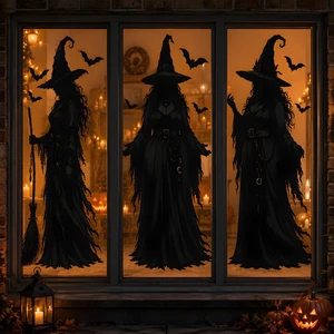 Halloween Decorations - Witch Window Clings for Halloween Party Decor | Large Halloween Window Decorations for Indoor Outdoor | Halloween Window Stickers for Home Office Party Favors Supplies Decor Halloween Decorations - Witch Window Clings for Halloween Party Decor | Large Halloween Window Decorations for Indoor Outdoor | Halloween Window Stickers for Home Office Party Favors Supplies Decor