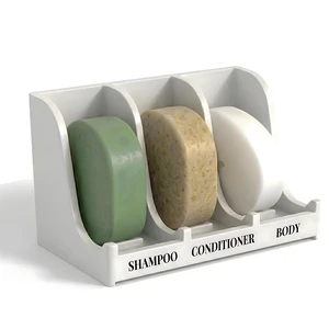 Soap Holder for Shower Wall, 3-Compartment Soap Dish | For Shampoo, Conditioner and Body Soap, Fast Draining & Rust-Proof, Strong Adhesive for Long-Term Bathroom Use & Freestanding Soap Holder for Shower Wall, 3-Compartment Soap Dish | For Shampoo, Conditioner and Body Soap, Fast Draining & Rust-Proof, Strong Adhesive for Long-Term Bathroom Use & Freestanding