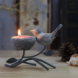 Votive Candle Holders, Vintage Home Decor Centerpiece, Iron Branches, Resin Bird and Nest, Tabletop Decorative TeaLight Candle Stands,Creative Artwork (Grey Black) Votive Candle Holders, Vintage Home Decor Centerpiece, Iron Branches, Resin Bird and Nest, Tabletop Decorative TeaLight Candle Stands,Creative Artwork (Grey Black)