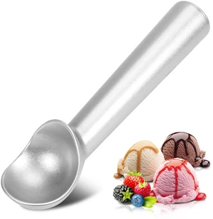 Ice Cream Scoop,7 inches Nonstick Anti-Freeze One Piece Aluminum Scooper Spoon, Heavy Duty Durable Design, Easy Clean, for Gelato, Cookie Dough, Sorbet, Almond (Silver) Ice Cream Scoop,7 inches Nonstick Anti-Freeze One Piece Aluminum Scooper Spoon, Heavy Duty Durable Design, Easy Clean, for Gelato, Cookie Dough, Sorbet, Almond (Silver)