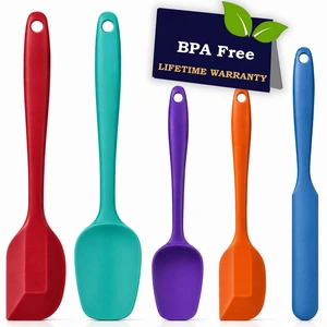 Silicone Rubber Spatula Set BPA-Free, Multicolor, Set of 5 | Heat Resistant 600, Food Grade, For Baking, Cooking, and Mixing, Non Stick Dishwasher Safe Silicone Rubber Spatula Set BPA-Free, Multicolor, Set of 5 | Heat Resistant 600, Food Grade, For Baking, Cooking, and Mixing, Non Stick Dishwasher Safe