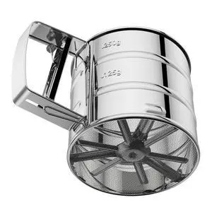 Flour Sifter 3 Cup for Baking, Crank Sifter Sieve Baker Dusting | Professional Fine Mesh Flower Sifter, One Hand Press Quick Sifting, Stainless Steel Flour Sifter 3 Cup for Baking, Crank Sifter Sieve Baker Dusting | Professional Fine Mesh Flower Sifter, One Hand Press Quick Sifting, Stainless Steel